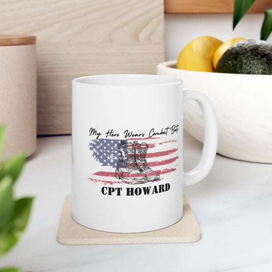 Personalized- My Hero Wears Combat Boots Mug