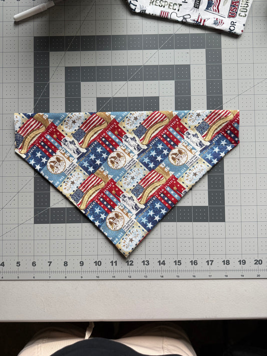 American Flag Theme Slip on Collar Bandana