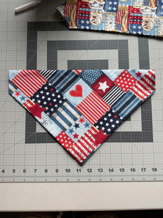 Patriotic Patch Theme Slip on Collar Bandana