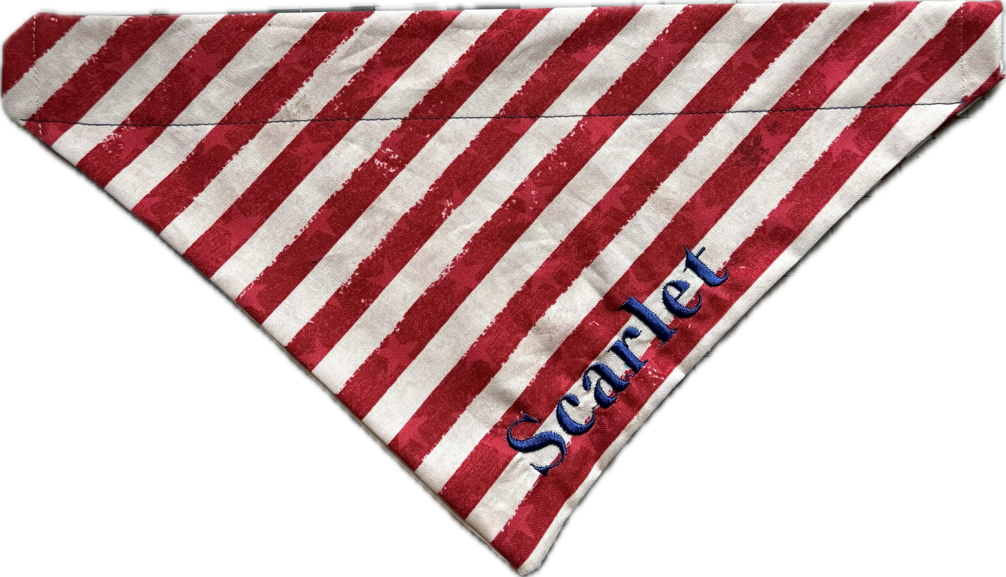 Red Stars and Stripes Slip on Collar Bandana