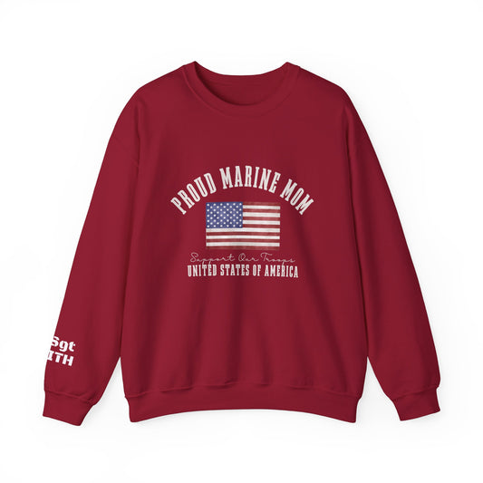 Proud Marine Mom- Crewneck Sweatshirt- Personalized