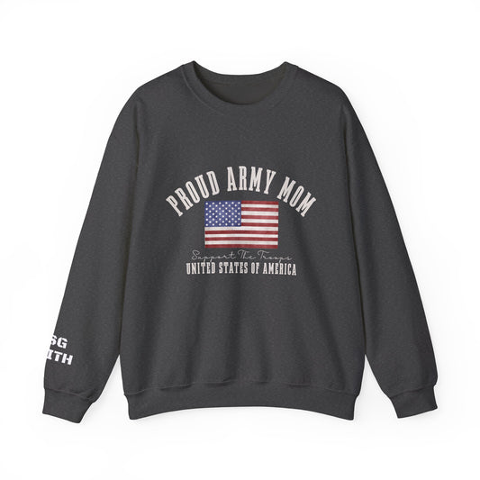 Proud Army Mom- Crewneck Sweatshirt- Personalized