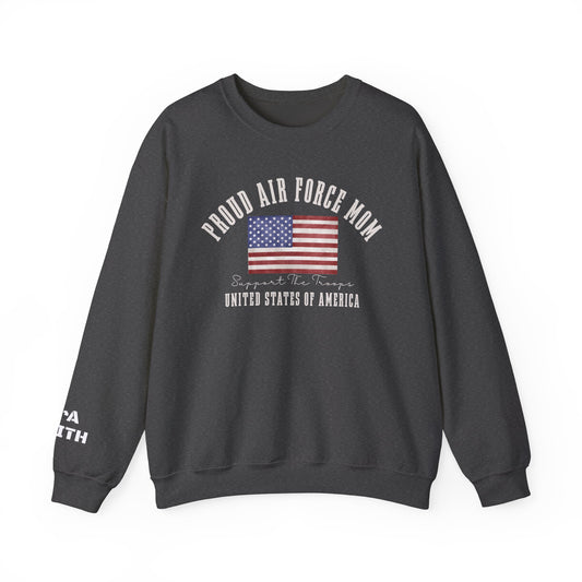 Proud Air Force Mom- Crewneck Sweatshirt- Personalized