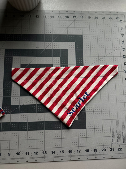 Red Stars and Stripes Slip on Collar Bandana